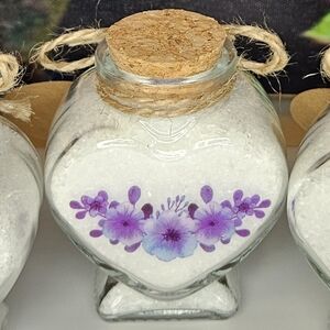 Hand Decorated Glass Bottle Filled With Bath Salt